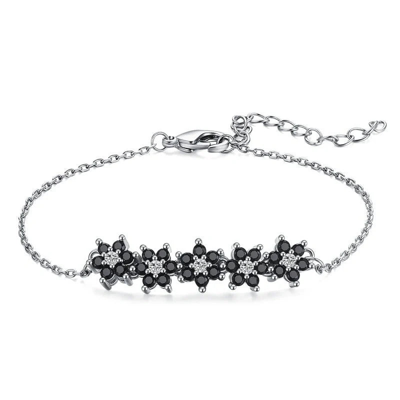 Elegant floral bracelet made of premium titanium steel with a natural, sophisticated design