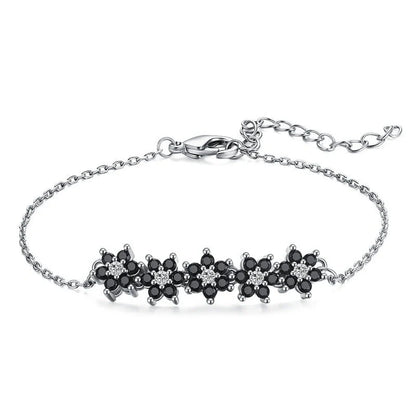 Elegant floral bracelet made of premium titanium steel with a natural, sophisticated design