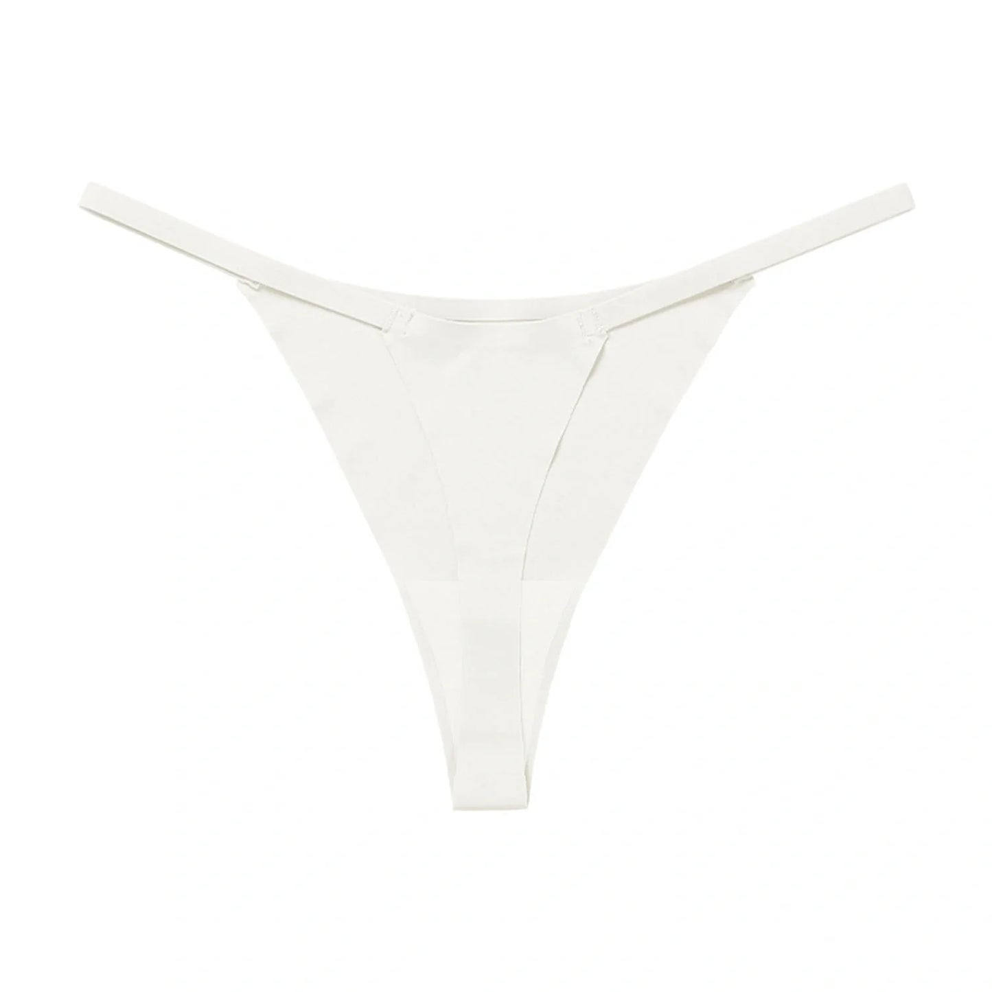Low waist ice silk seamless T-back female underwear set in multiple colours