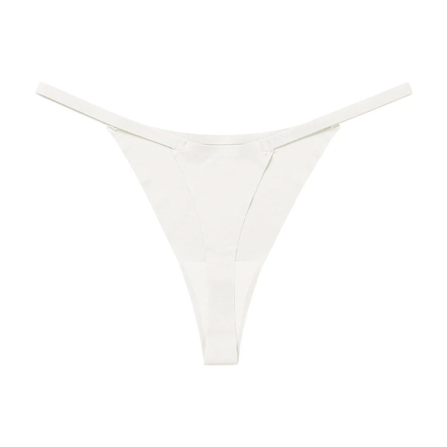 Low waist ice silk seamless T-back female underwear set in multiple colours