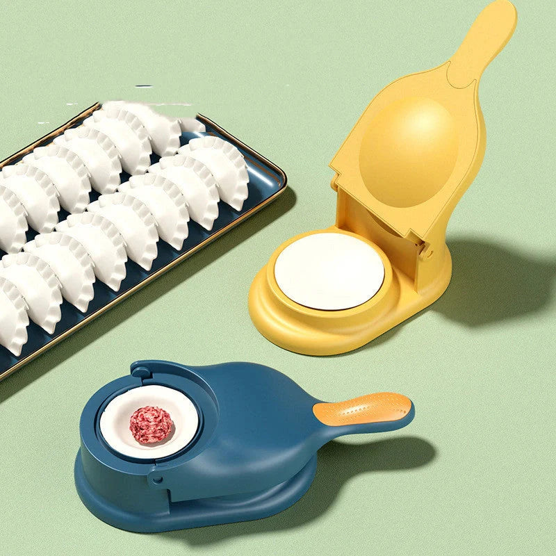 2-in-1 Dumpling Maker with non-slip handle and wavy-shaped dumpling design