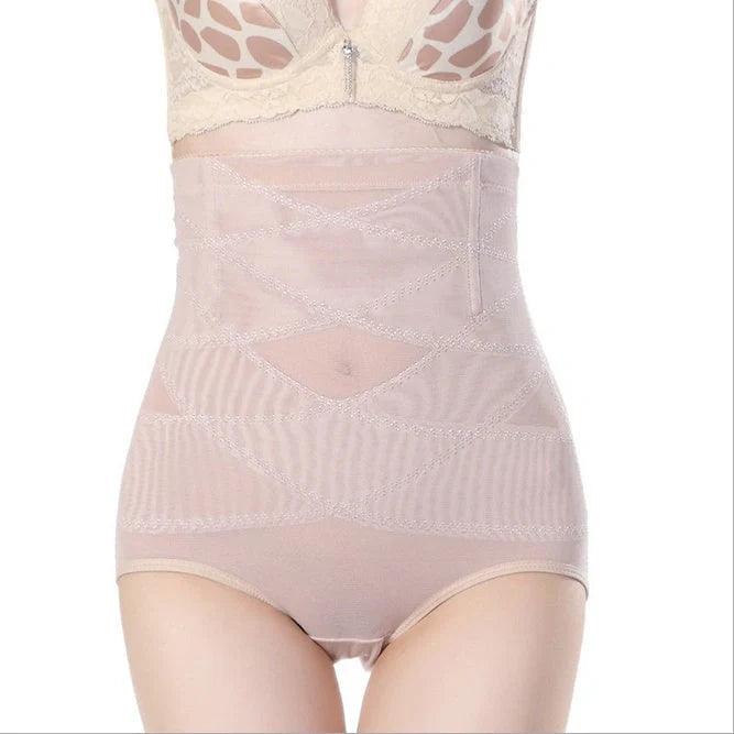 Premium high-waist postpartum shaping pants in black, beige, and multi-color options