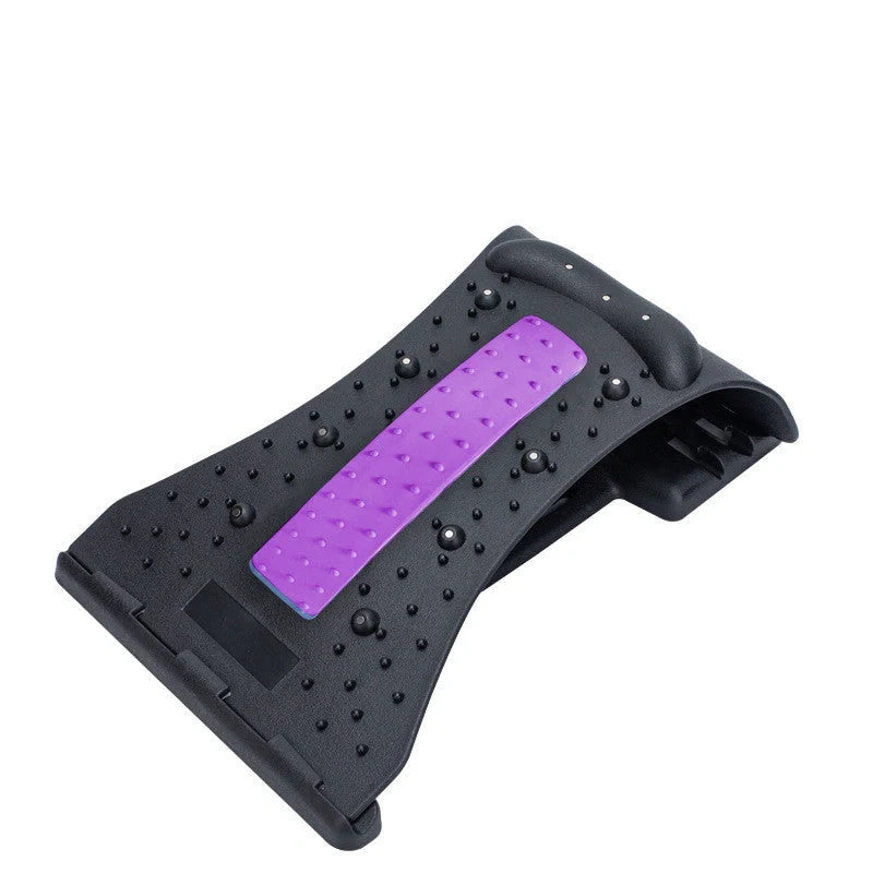 An arc-shaped acupuncture and magnetic therapy cervical spine stretcher with various colour options