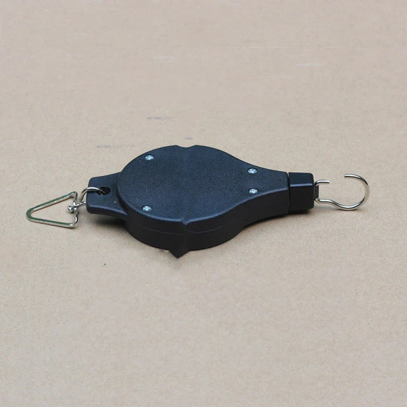 Detachable hanging basket hook with elastic cord for adjustable plant height
