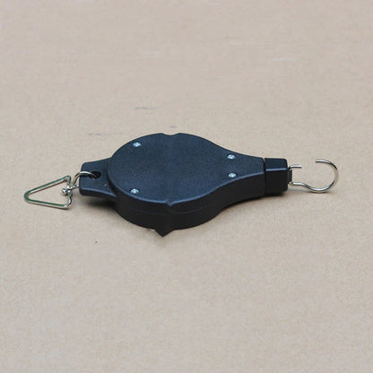 Detachable hanging basket hook with elastic cord for adjustable plant height