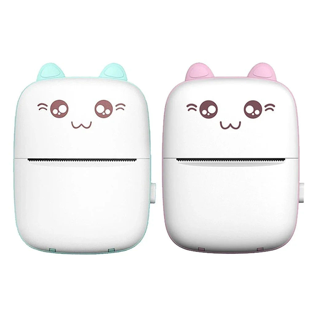 Compact Bluetooth printer for mobile devices, featuring thermal printing technology, Bluetooth connectivity, and rechargeable battery for on-the-go printing convenience