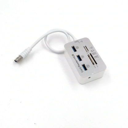 Sleek silver USB 3.0 hub with LED indicator for fast data transfer