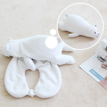 Soft and cozy penguin-shaped neck pillow with U-shaped design for superior comfort and support during work, travel, and relaxation