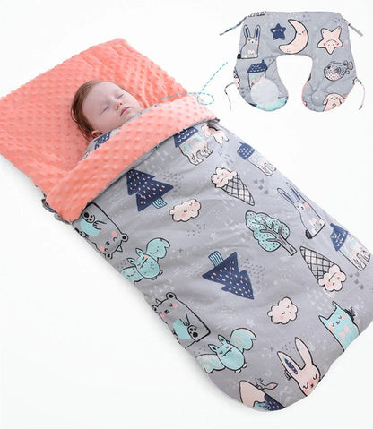 Newborn baby blanket with warm fleece and stroller cover, 80x46cm
