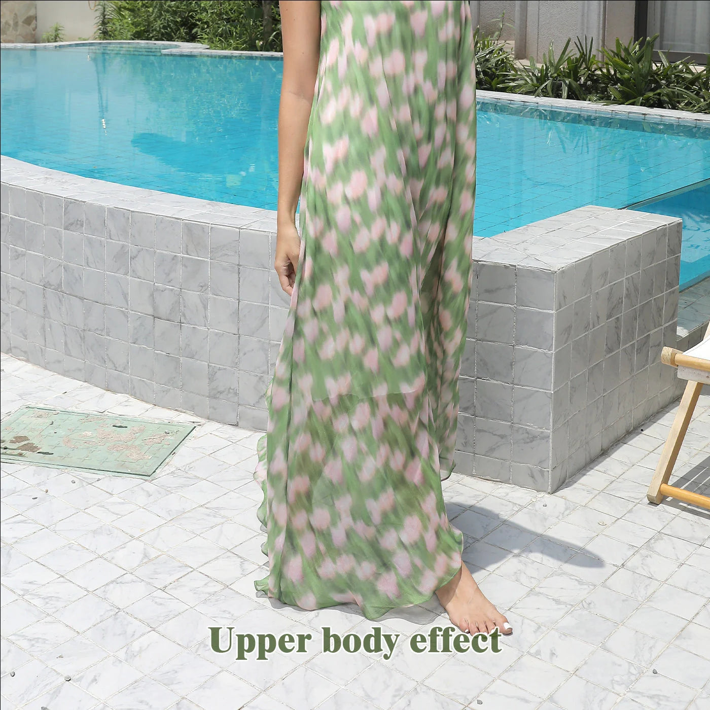 Women's simple printed polyester dress in white, available in sizes S to 4XL