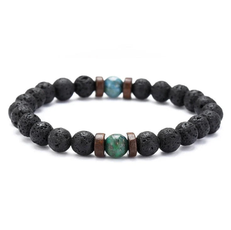 Stylish volcanic stone bracelet in various colors and designs for men