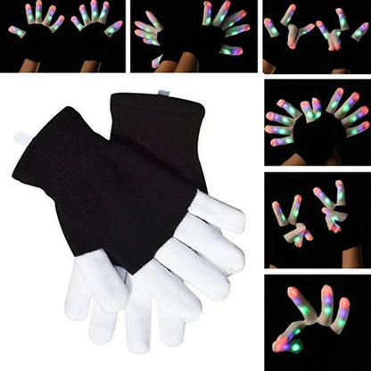 Pair of LED gloves featuring a variety of customizable lighting effects for dance, performance, and nightlife events
