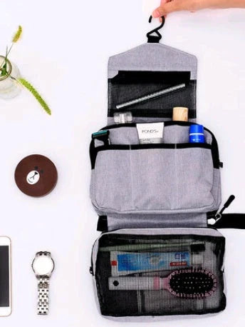 Versatile Travel Organizer: Portable Hanging Makeup Bag with Ample Storage Pockets for Essentials