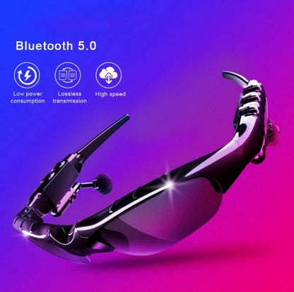 Bluetooth 5.0 Smart Sunglasses with wireless headphones and microphone for high-fidelity audio and eye protection