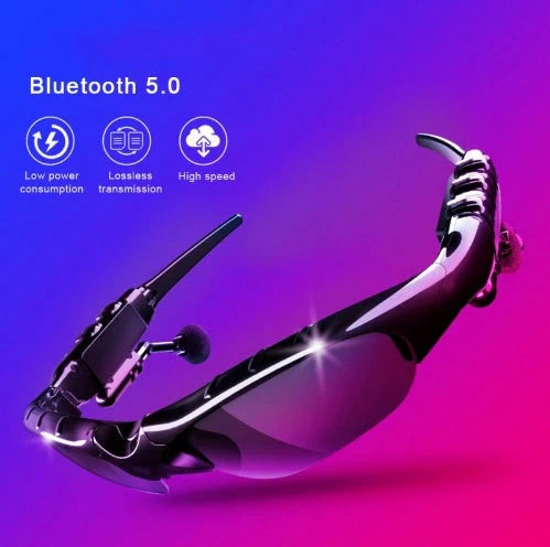 Bluetooth 5.0 Smart Sunglasses with wireless headphones and microphone for high-fidelity audio and eye protection