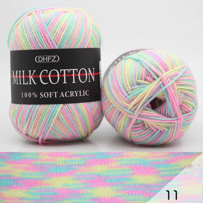Vibrant multi-colour jacquard knitting yarn for creative projects