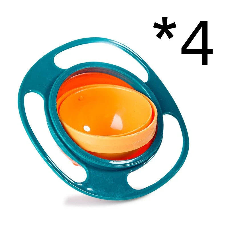 Rotating 360-degree spill-proof tableware bowl in vibrant colours