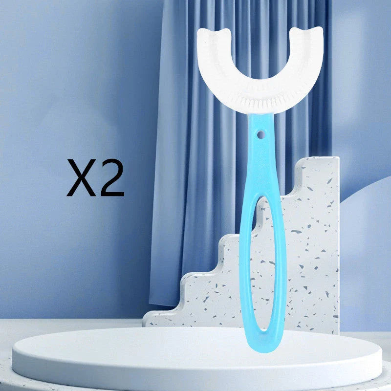 Soft, U-Shaped Children's Toothbrush in Various Vibrant Colors Made of Food-Grade Rubber
