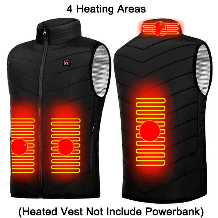 USB Heating Jacket with adjustable temperature settings and multiple heating zones