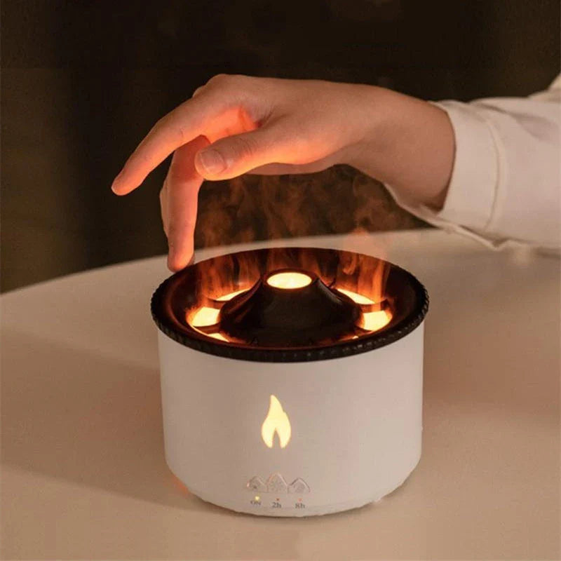 Ultrasonic Essential Oil Diffuser with Relaxing Flame and Jellyfish Smoke Ring Effects