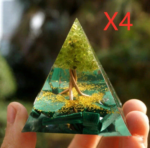 Handcrafted Natural Crystal Pyramid Energy Tower ornament for home decor