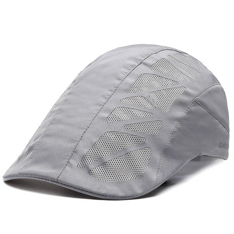 Breathable mesh beret hat in black, grey, dark grey, and navy blue for summer wear