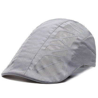 Breathable mesh beret hat in black, grey, dark grey, and navy blue for summer wear