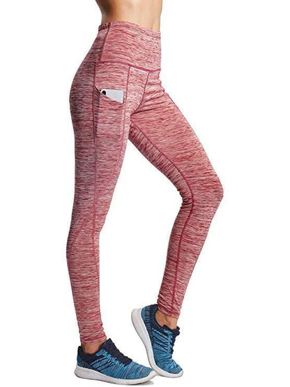 Women's lightweight mesh yoga pants with pockets in various colours