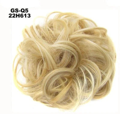 Synthetic wavy curly messy hair bun for women, 12cm diameter, high temperature wire