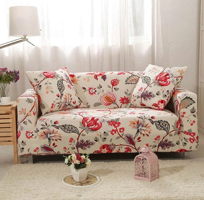 Elastic sofa cover in navy blue with high-density fabric protection