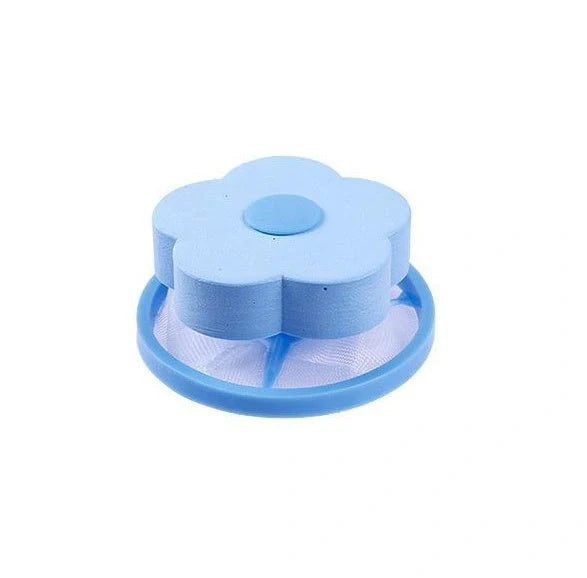 Flower-designed float filter for washing machine hair removal, 9.5cm by 4.0cm