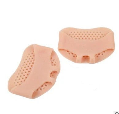 Breathable silicone honeycomb front pads for high heels, offering pain relief and comfort.