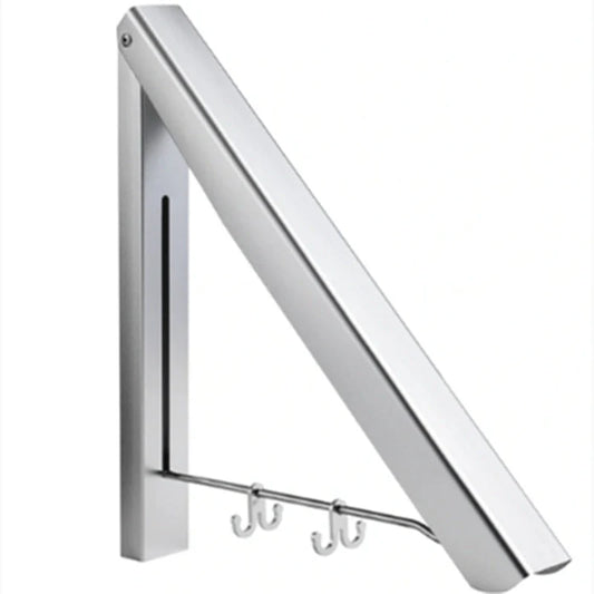 Stainless steel telescopic wall-mounted clothes drying rail, extending up to 1.5 metres