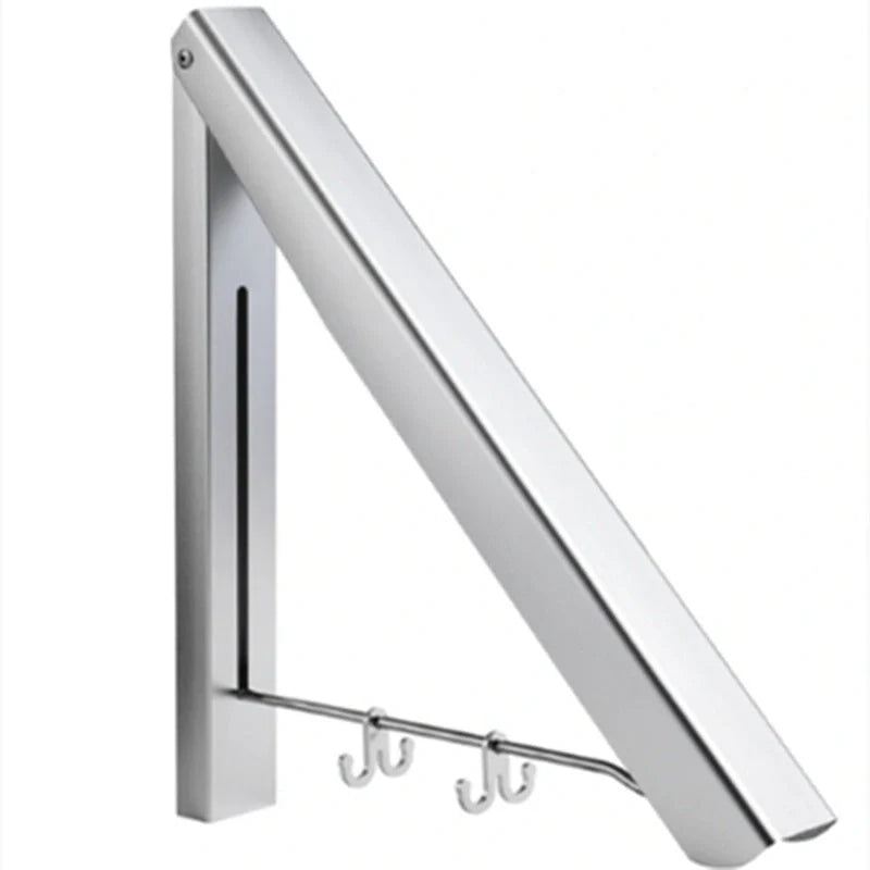 Stainless steel telescopic wall-mounted clothes drying rail, extending up to 1.5 metres