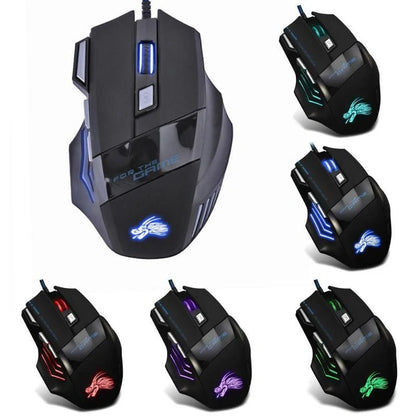 Wired Gaming Mouse with 7-Colour LED Backlight and 5500DPI precision