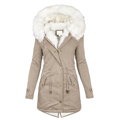 Women's lightweight padded jacket with white collar in various colours