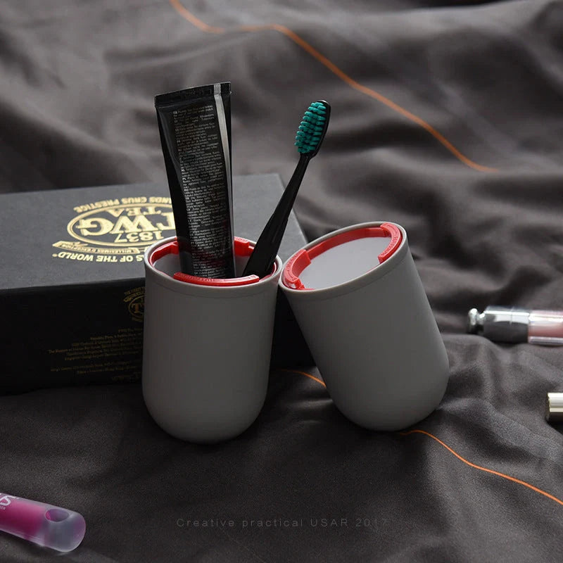 Capsule-shaped travel bottle in various colours with leak-proof design