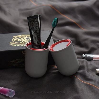 Capsule-shaped travel bottle in various colours with leak-proof design