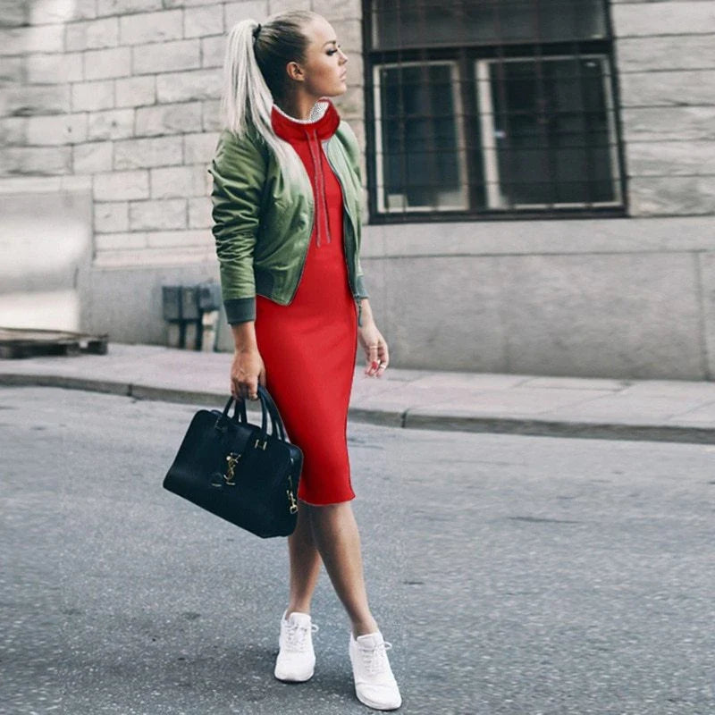 Elegant Long Sleeve Party Dress for Women - Plus Size Options