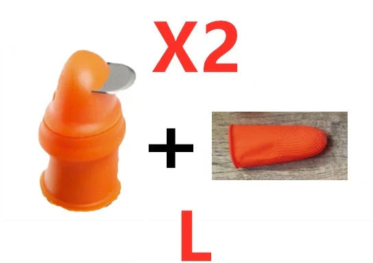 Premium Silicone Finger Guard with Stainless Steel Blade for Effortless Vegetable, Fruit, and Herb Harvesting