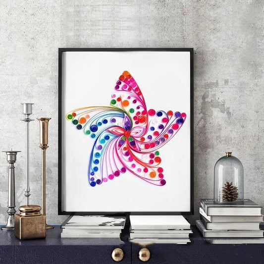 Handmade quilted paper painting craft kit with custom designs and tools included