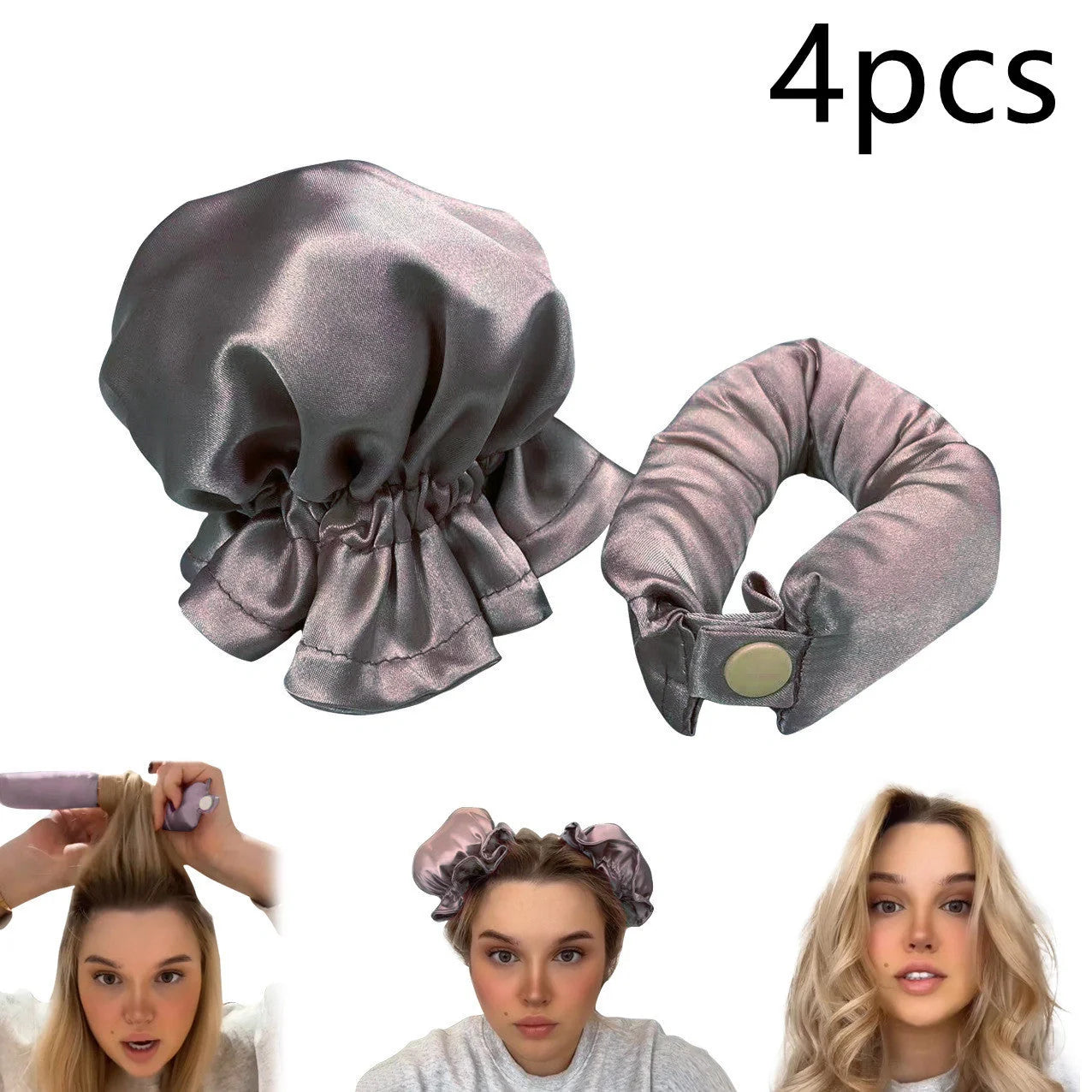 Heatless curl stick with cloth cover for safe overnight hair styling
