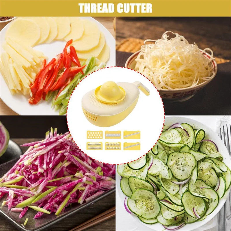 Stainless steel and PP vegetable grater with storage box for efficient slicing