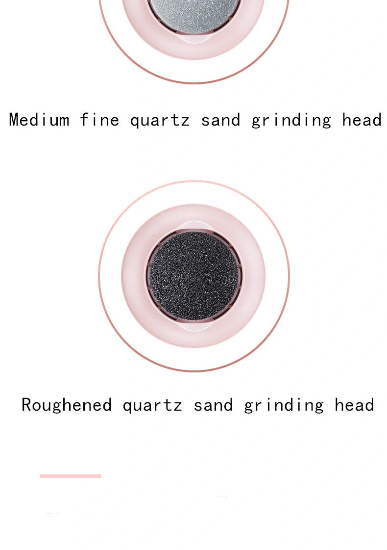 Electric foot file grinder with diamond heads for dead skin removal