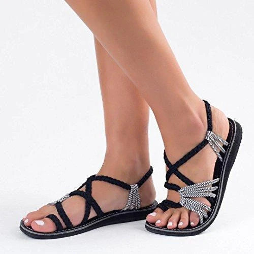European and American beach flip flops with anklet straps in various colours