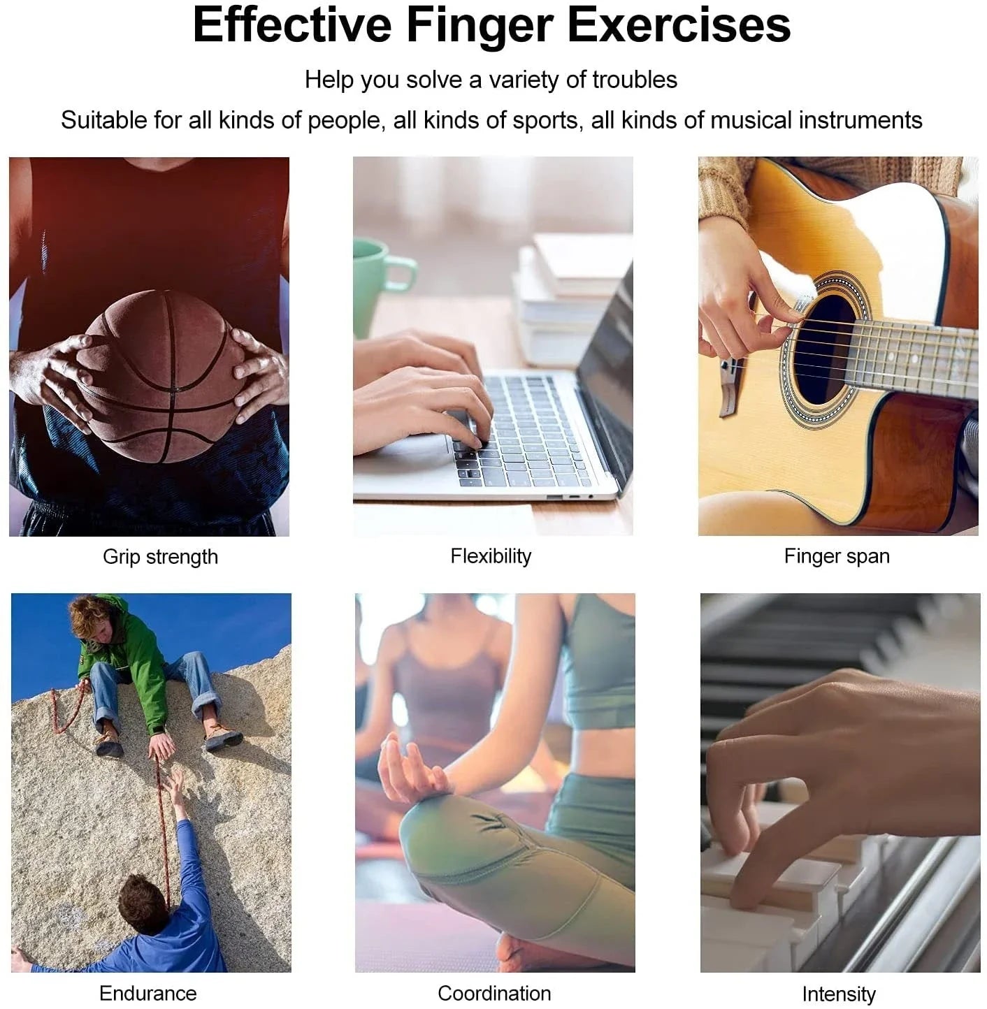 Premium silicone finger strengthener device for improving hand grip, relieving arthritis pain, and building finger dexterity