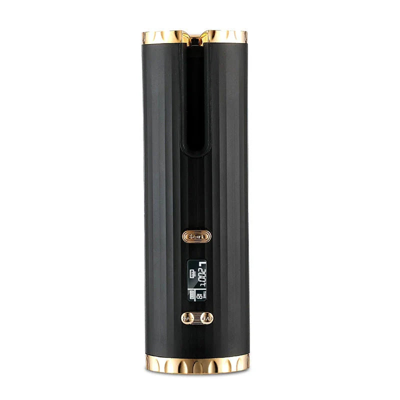 Cordless Automatic Hair Curler with LCD Display for creating salon-quality curls and waves on the go
