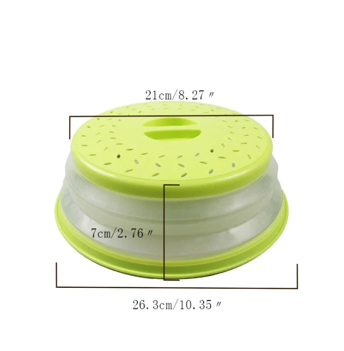 Dual-use foldable plastic microwave cover in assorted colours