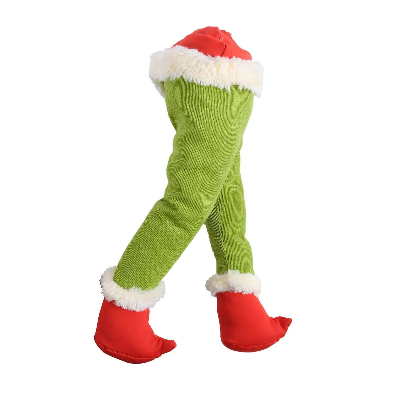Christmas Thief Burlap Wreath with Santa Legs decoration