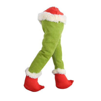 Christmas Thief Burlap Wreath with Santa Legs decoration
